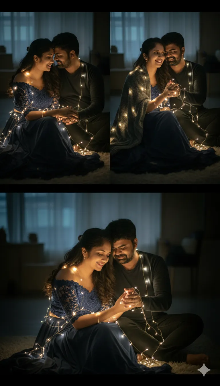 Dreamy Romantic Rice-Light Collage - Nano Banana AI Prompt