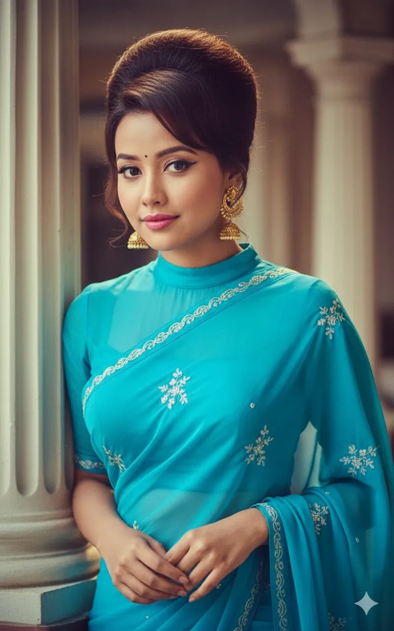 Vintage Bollywood Beauty: Indian Woman Saree - Nano Banana AI Prompt