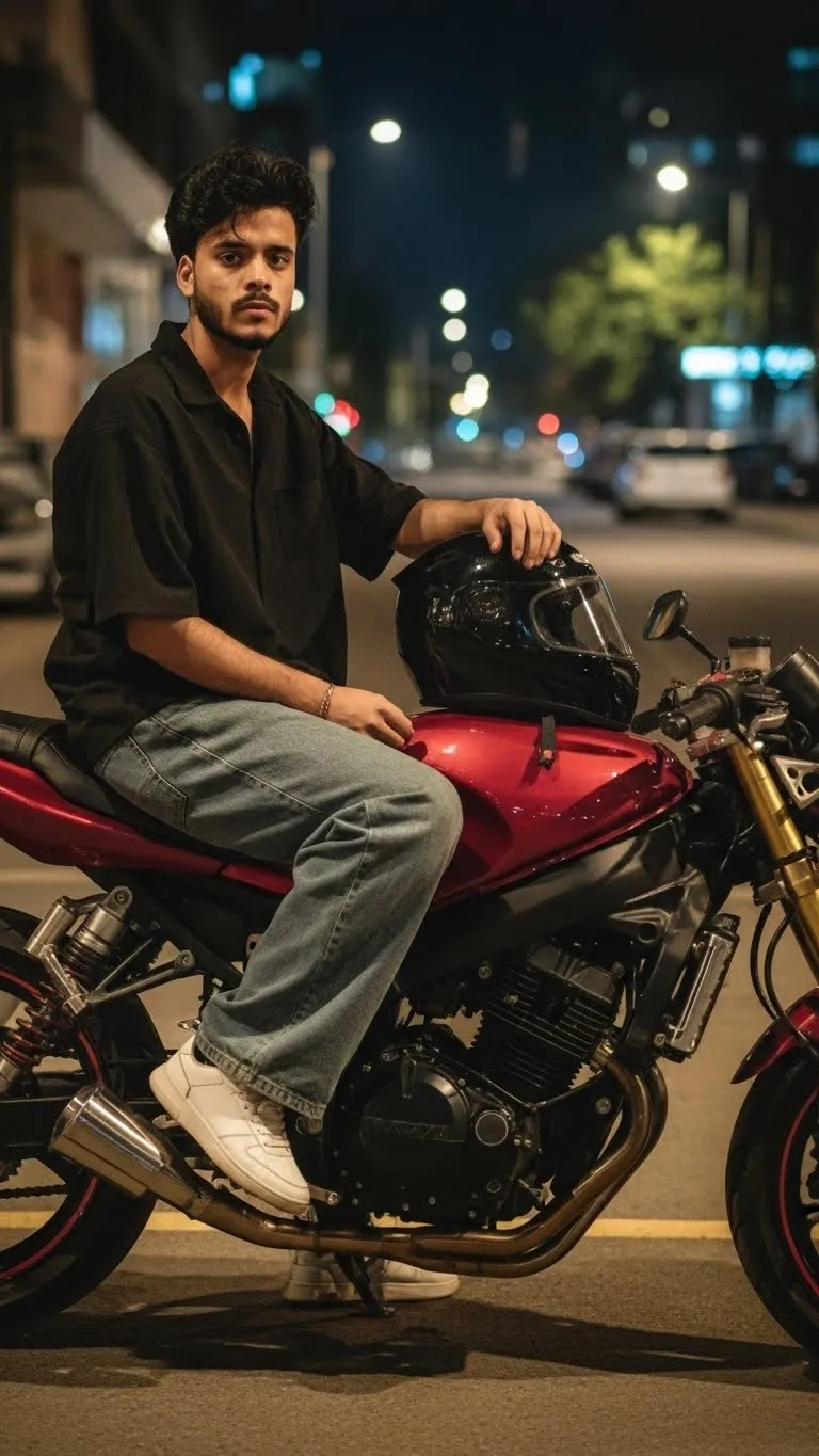 Custom AI Portrait: Hyper-realistic Motorcycle Rider - Nano Banana AI Prompt