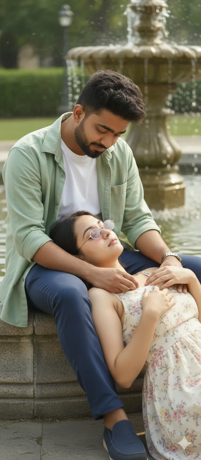 Romantic Couple Fountain: Ultra Realistic AI Art - Nano Banana AI Prompt