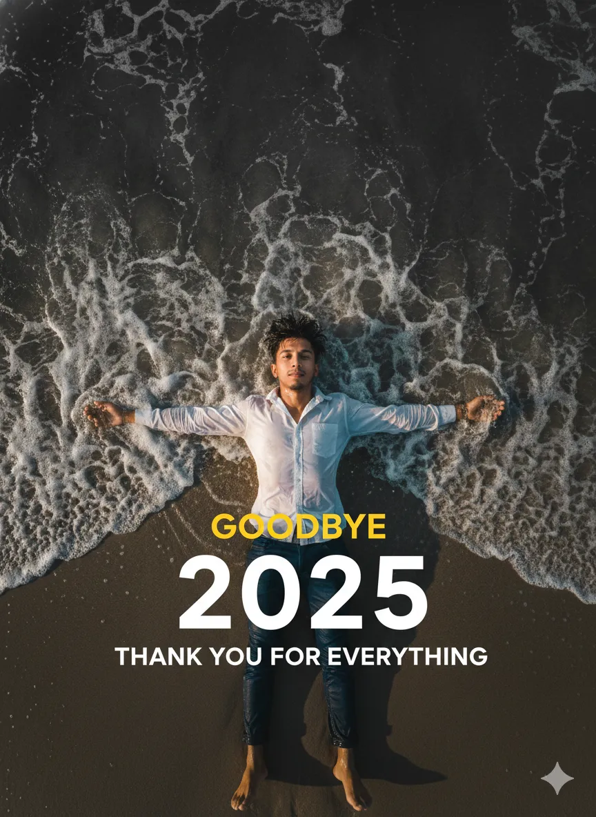 2025 Goodbye Beach Portrait - Nano Banana AI Prompt