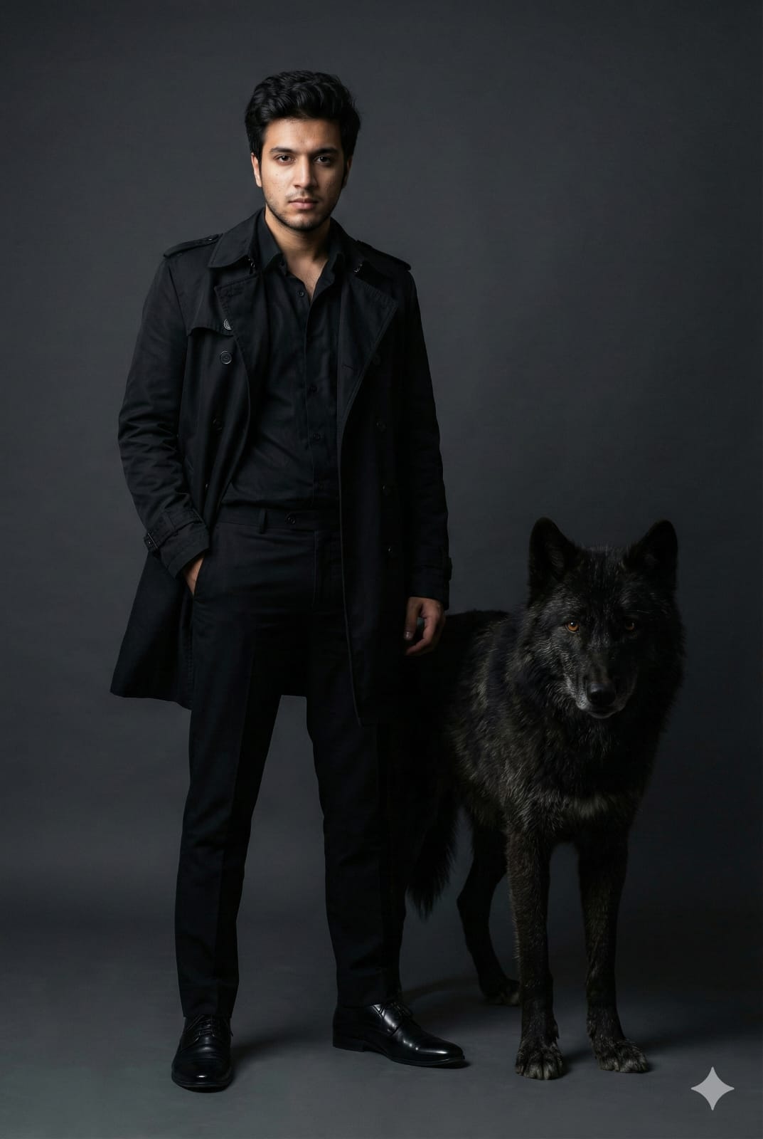 Handsome Man with Wolf - Nano Banana AI Prompt